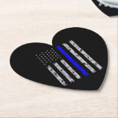 Politieagent met Thin Blue Line Kartonnen Onderzetters (Gekanteld)
