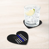 Politieagent met Thin Blue Line Kartonnen Onderzetters (Insitu)
