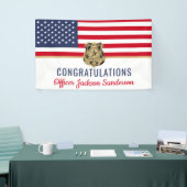 Politieagent Militaire Pensioen Amerikaanse vlag Spandoek (Beurs)