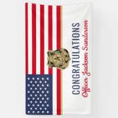 Politieagent Militaire Pensioen Amerikaanse vlag Spandoek (Verticaal)