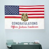 Politieagent Militaire Pensioen Amerikaanse vlag Spandoek (Beurs)
