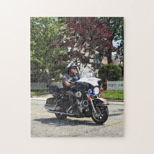 Politieagent motorfiets legpuzzel (Verticaal)