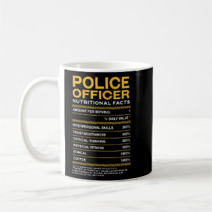 Politieagent Nutrition Facts Humor Witty Koffiemok