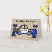 Politieagent of Cop Verjaardag Kaart (Gele Bloem)