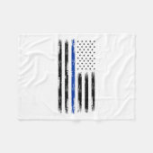Politieagent ons Amerikaanse vlag met blauwe lijn Fleece Deken (Voorkant (Horizontaal))