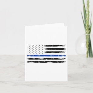 Politieagent ons Amerikaanse vlag met blauwe lijn Kaart