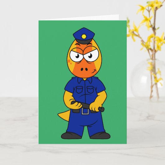 Politieagent Pachycephalosaurus. Kaart (Gele Bloem)