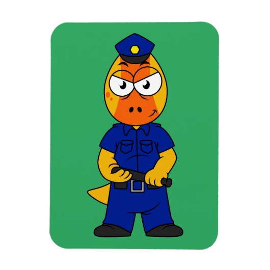 Politieagent Pachycephalosaurus. Magneet (Verticaal)