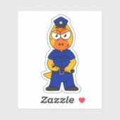 Politieagent Pachycephalosaurus. Sticker (Vel)