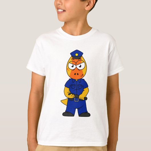 Politieagent Pachycephalosaurus. T-shirt (Voorkant)