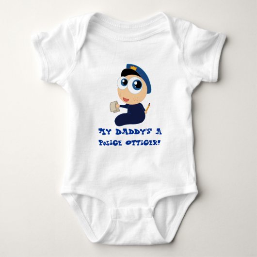 Politieagent Papa Baby T-shirt (Voorkant)