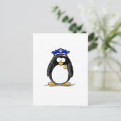 Politieagent Penguin Briefkaart (Staand voorkant)