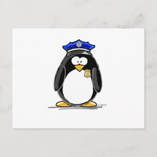 Politieagent Penguin Briefkaart