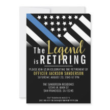 Politieagent pensioen blauwe lijn thema vlag