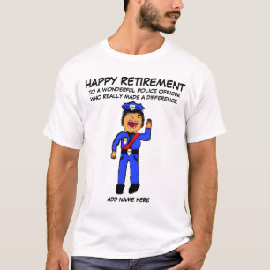 Politieagent Pensioen Cartoon T-shirt