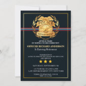 Politieagent pensioen met gouden badge schild kaart (Voorkant)