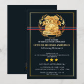 Politieagent pensioen met gouden badge schild kaart (Voorkant / Achterkant)