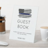 Politieagent Pensioen Party Gast Boek Teken Reclamebord Met Voetstuk (Insitu)