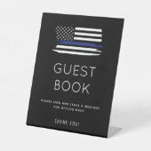 Politieagent Pensioen Party Gast Boek Teken Reclamebord Met Voetstuk (Voorkant)