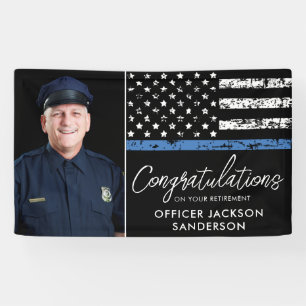 Politieagent Pensioen Wetshandhaving Foto Spandoek