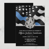 Politieagent Pensioen Wetshandhaving Vlag Kaart (Voorkant / Achterkant)