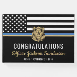 Politieagent Pensioenpartij Blauwe Lijn Vlag Gastenboek