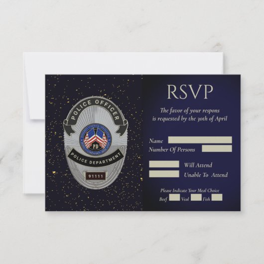 Politieagent Pensioenrespons Kaart (Voorkant)