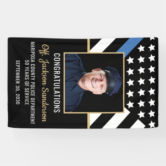 Politieagent Politie Pensioen Foto Spandoek (Horizontaal)