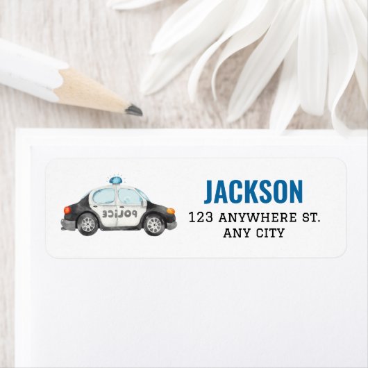 Politieagent Politieagent Verjaardag Etiket (Insitu)