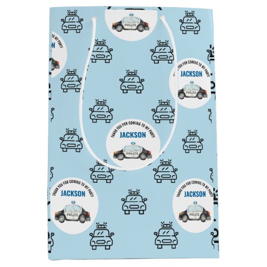 Politieagent Politieagent Verjaardagsfeestje Medium Cadeauzakje (Voorkant)