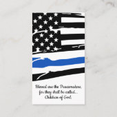 Politieagent Prayer Blue Line Law Enforcement Visitekaartje (Achterkant)