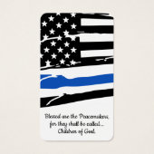 Politieagent Prayer Card Blue Law Enforcement Visitekaartje (Voorkant)