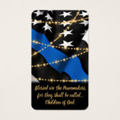Politieagent Prayer Card Thin Blue Line Gold Visitekaartje (Voorkant)