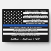 Politieagent Prayer Gift Thin Blue Line Fotoplaat (voorkant)