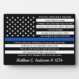 Politieagent Prayer Gift Thin Blue Line Fotoplaat