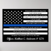 Politieagent Prayer Gift Thin Blue Line Poster (Voorkant)
