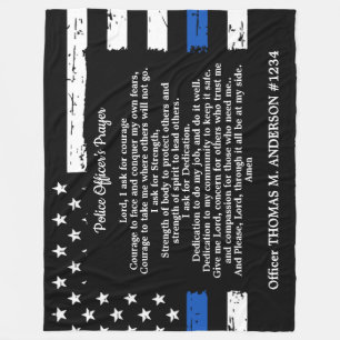 Politieagent Prayer Gift Thin Blue Line Vlag Fleece Deken