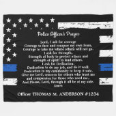 Politieagent Prayer Gift Thin Blue Line Vlag Fleece Deken (Voorkant (Horizontaal))