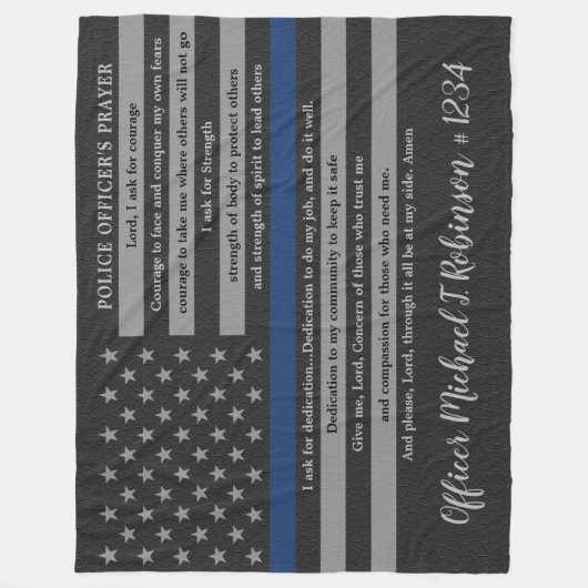 Politieagent Prayer Law Enforcement Flag Fleece Deken (Voorkant)