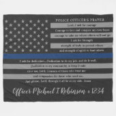 Politieagent Prayer Law Enforcement Flag Fleece Deken (Voorkant (Horizontaal))