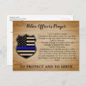 Politieagent Prayer Rustic Thin Blue Line Vlag Briefkaart (Voorkant / Achterkant)