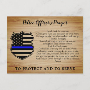 Politieagent Prayer Rustic Thin Blue Line Vlag Briefkaart