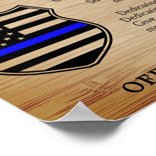 Politieagent Prayer Rustic Thin Blue Line Vlag Poster (Hoek)