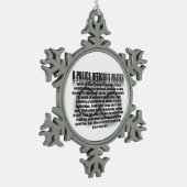 Politieagent Prayer Tin Sneeuwvlok Ornament (Links)
