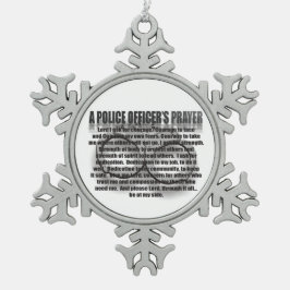 Politieagent Prayer Tin Sneeuwvlok Ornament