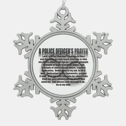 Politieagent Prayer Tin Sneeuwvlok Ornament (Voorkant)