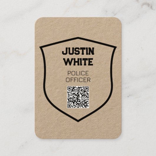 Politieagent QR Code Visitekaartje (Voorkant)