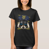Politieagent Raccoon PD Cop Crime Scene Raccoon T-shirt (Voorkant)