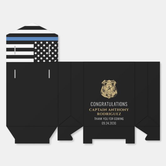 Politieagent Recht handhavingspartij Bedankdoosjes (Ongevouwen)