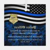 Politieagent Rechtshandhaving Douane Afstuderen Glas Ornament (Achterkant)